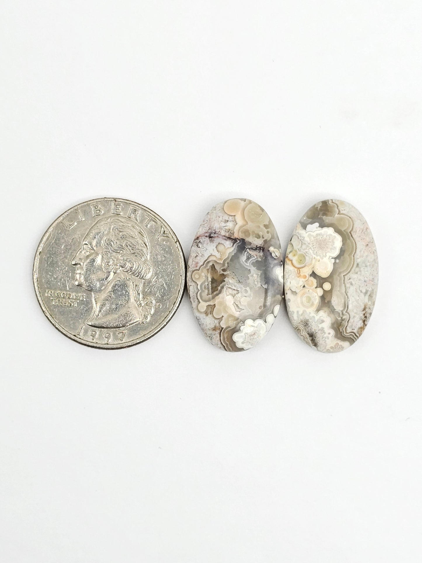 Mexican Crazy Lace Agate Pair Cabochons