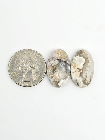 Mexican Crazy Lace Agate Pair Cabochons