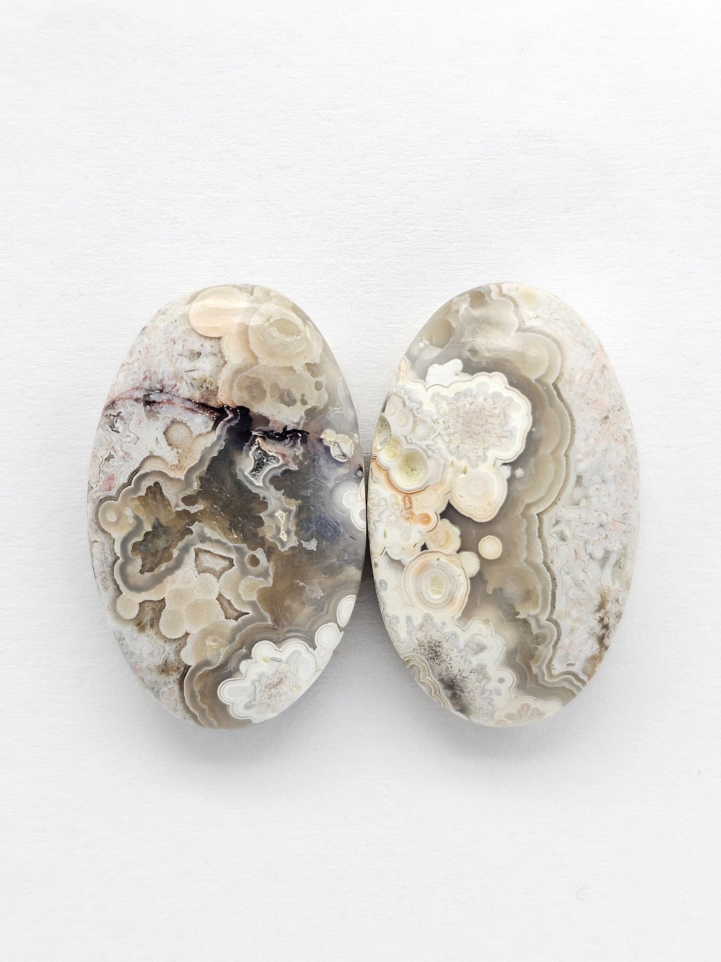 Mexican Crazy Lace Agate Pair Cabochons