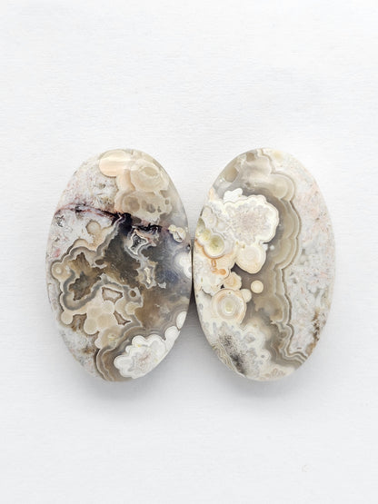 Mexican Crazy Lace Agate Pair Cabochons