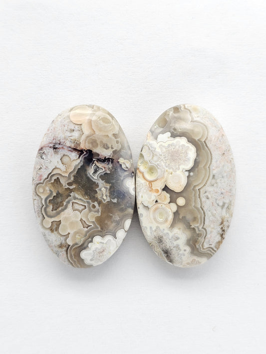 Mexican Crazy Lace Agate Pair Cabochons