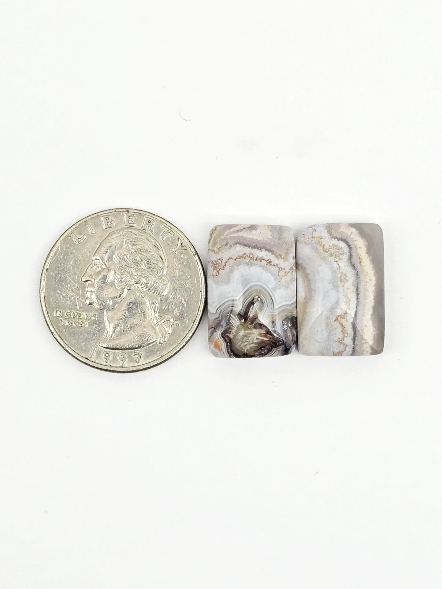 Mexican Crazy Lace Agate Pair Cabochons