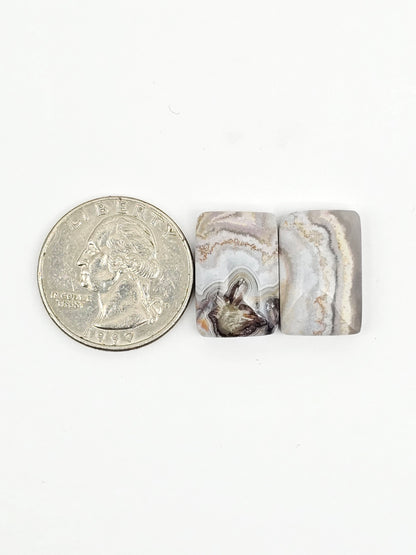 Mexican Crazy Lace Agate Pair Cabochons