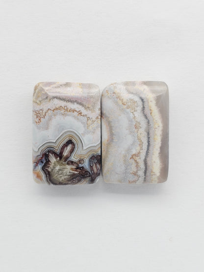 Mexican Crazy Lace Agate Pair Cabochons
