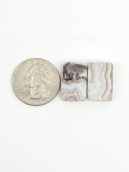Mexican Crazy Lace Agate Pair Cabochons