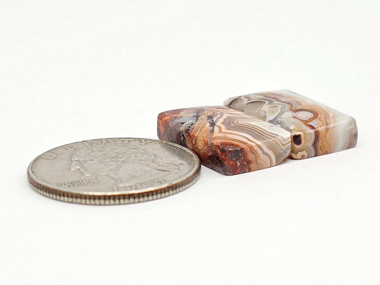 Mexican Crazy Lace Agate Pair Cabochons