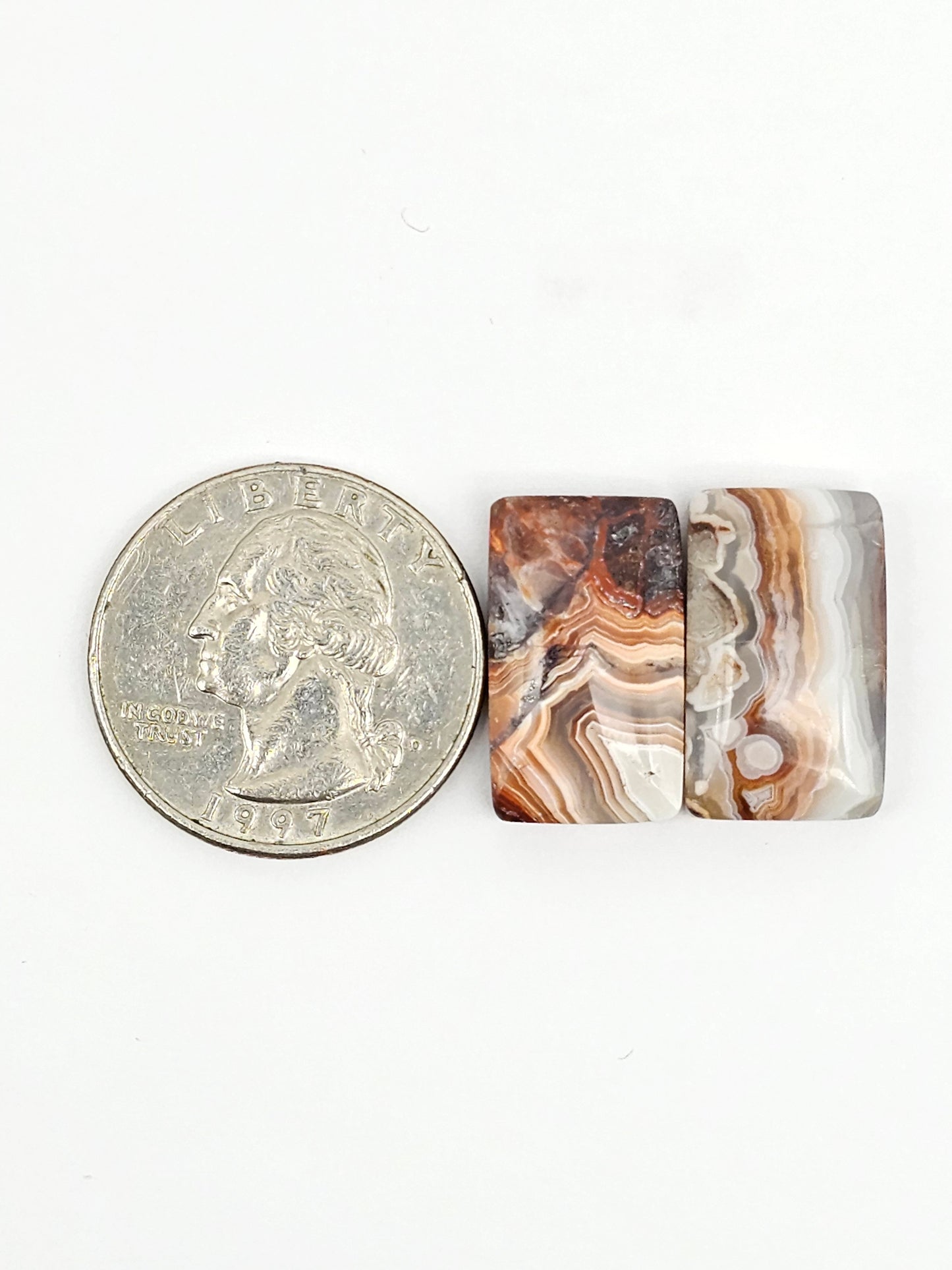 Mexican Crazy Lace Agate Pair Cabochons