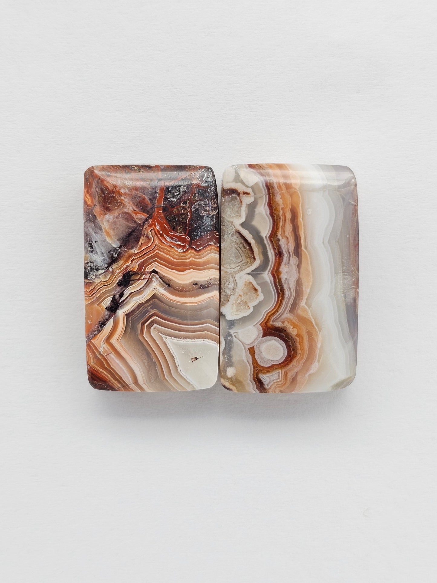Mexican Crazy Lace Agate Pair Cabochons