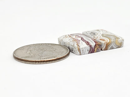 Mexican Crazy Lace Agate Pair Cabochons