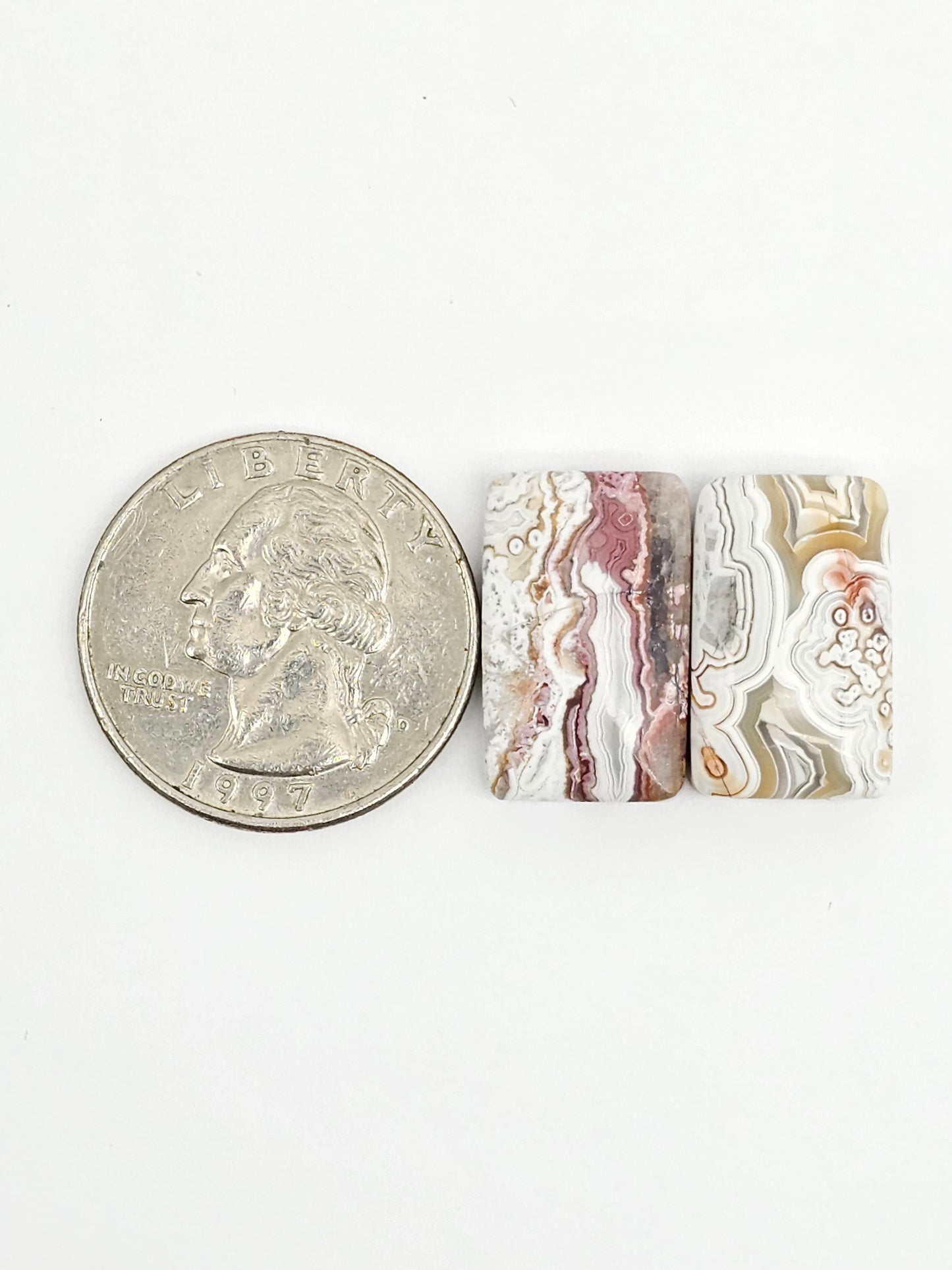 Mexican Crazy Lace Agate Pair Cabochons