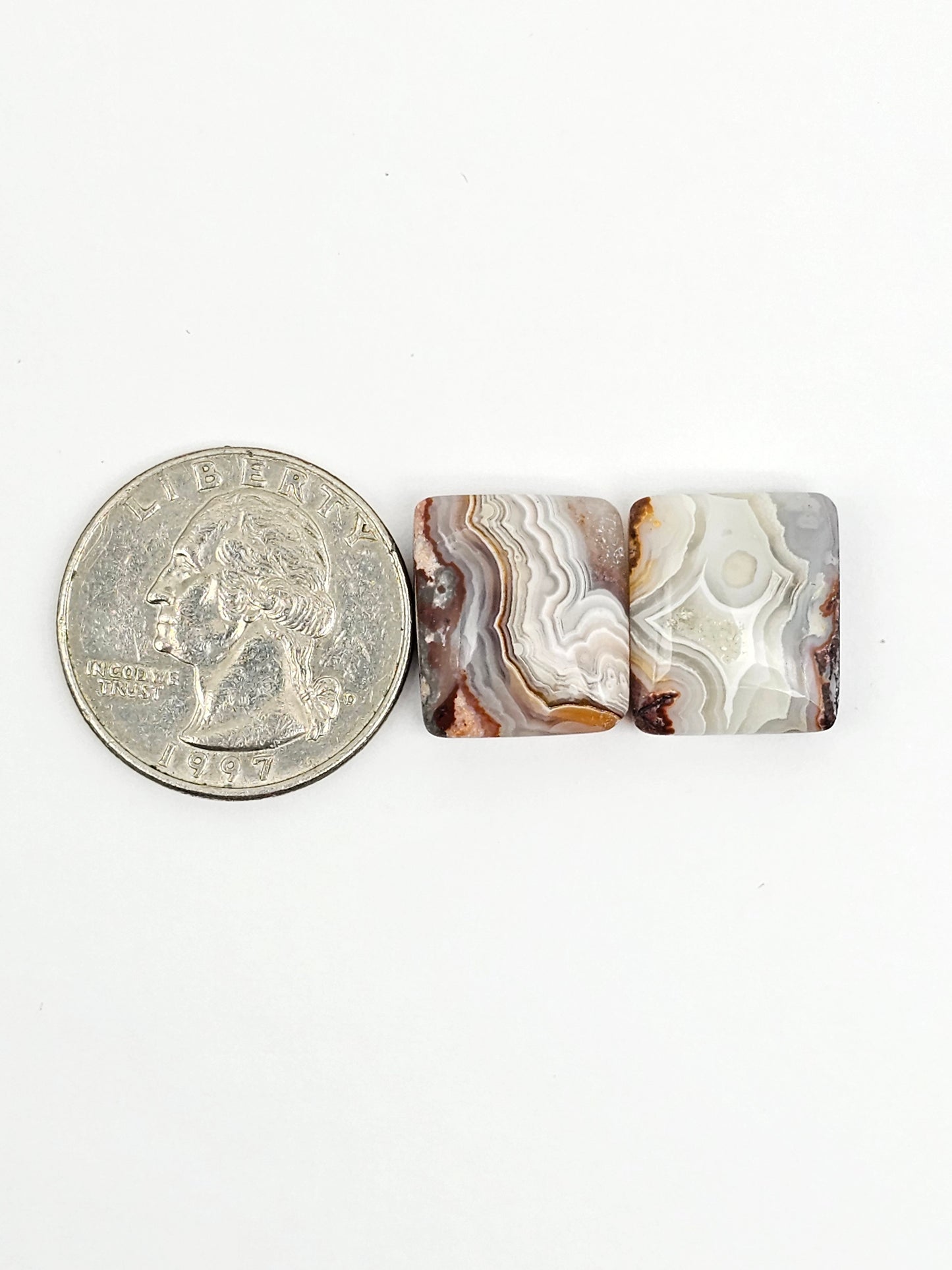 Mexican Crazy Lace Agate Pair Cabochons