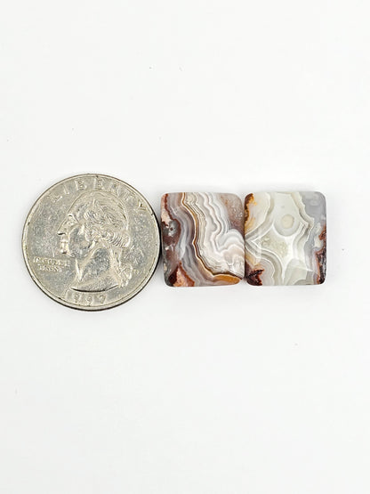 Mexican Crazy Lace Agate Pair Cabochons