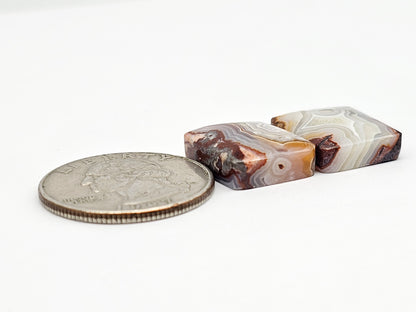 Mexican Crazy Lace Agate Pair Cabochons