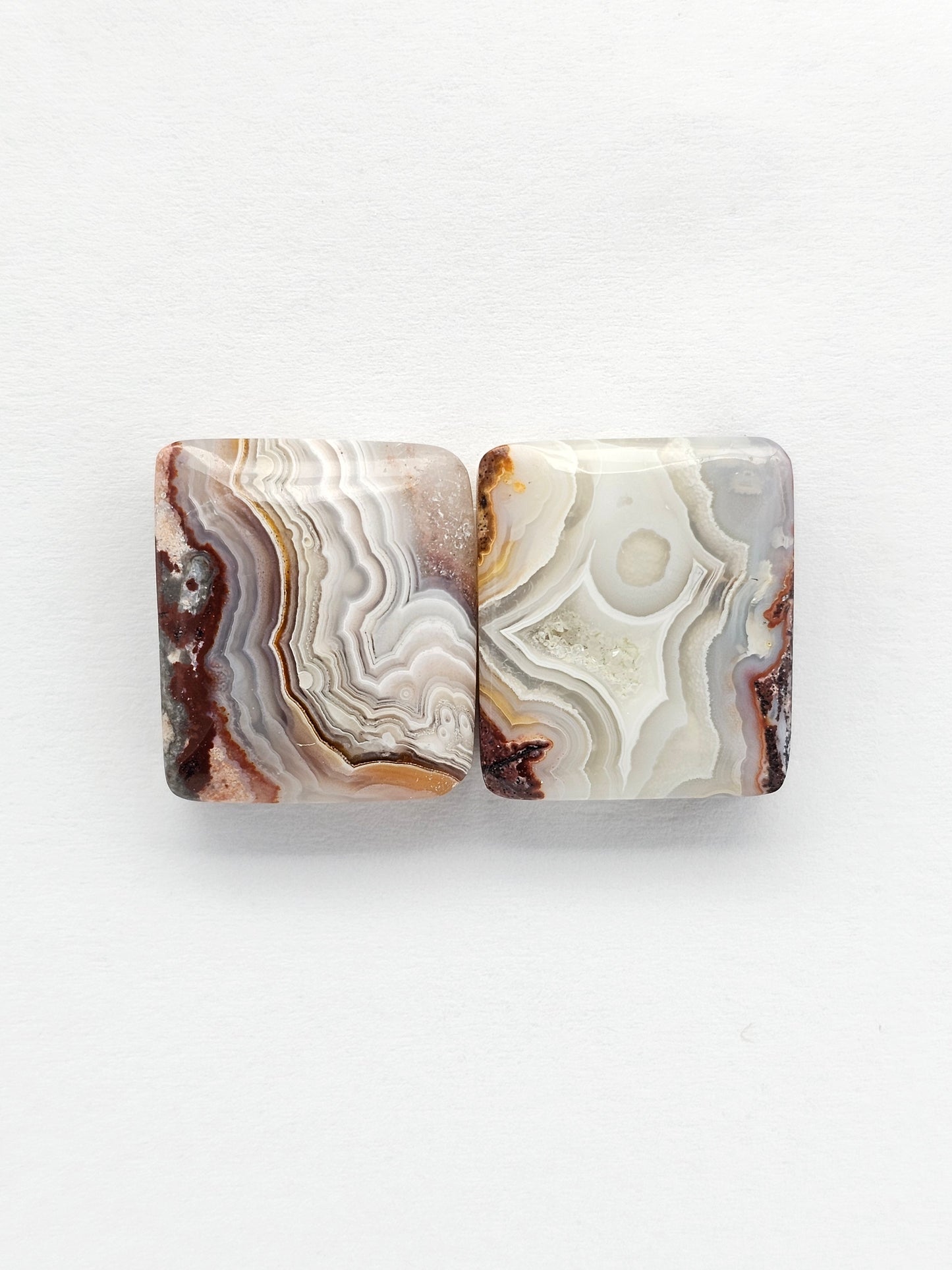 Mexican Crazy Lace Agate Pair Cabochons