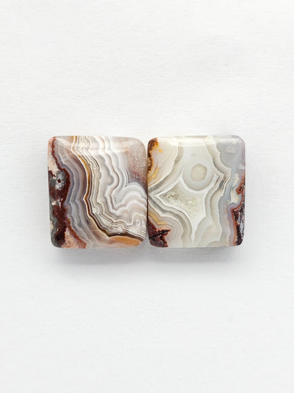 Mexican Crazy Lace Agate Pair Cabochons