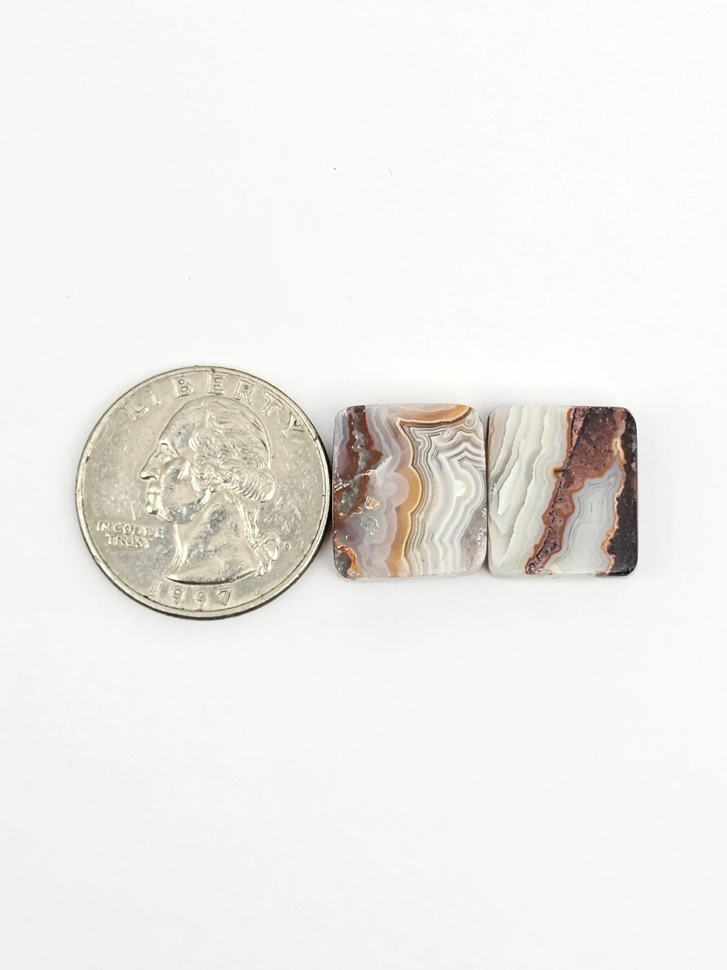 Mexican Crazy Lace Agate Pair Cabochons