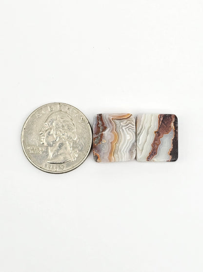 Mexican Crazy Lace Agate Pair Cabochons