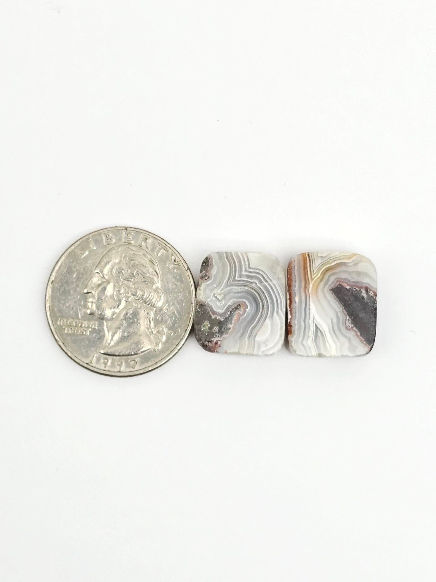 Mexican Crazy Lace Agate Pair Cabochons