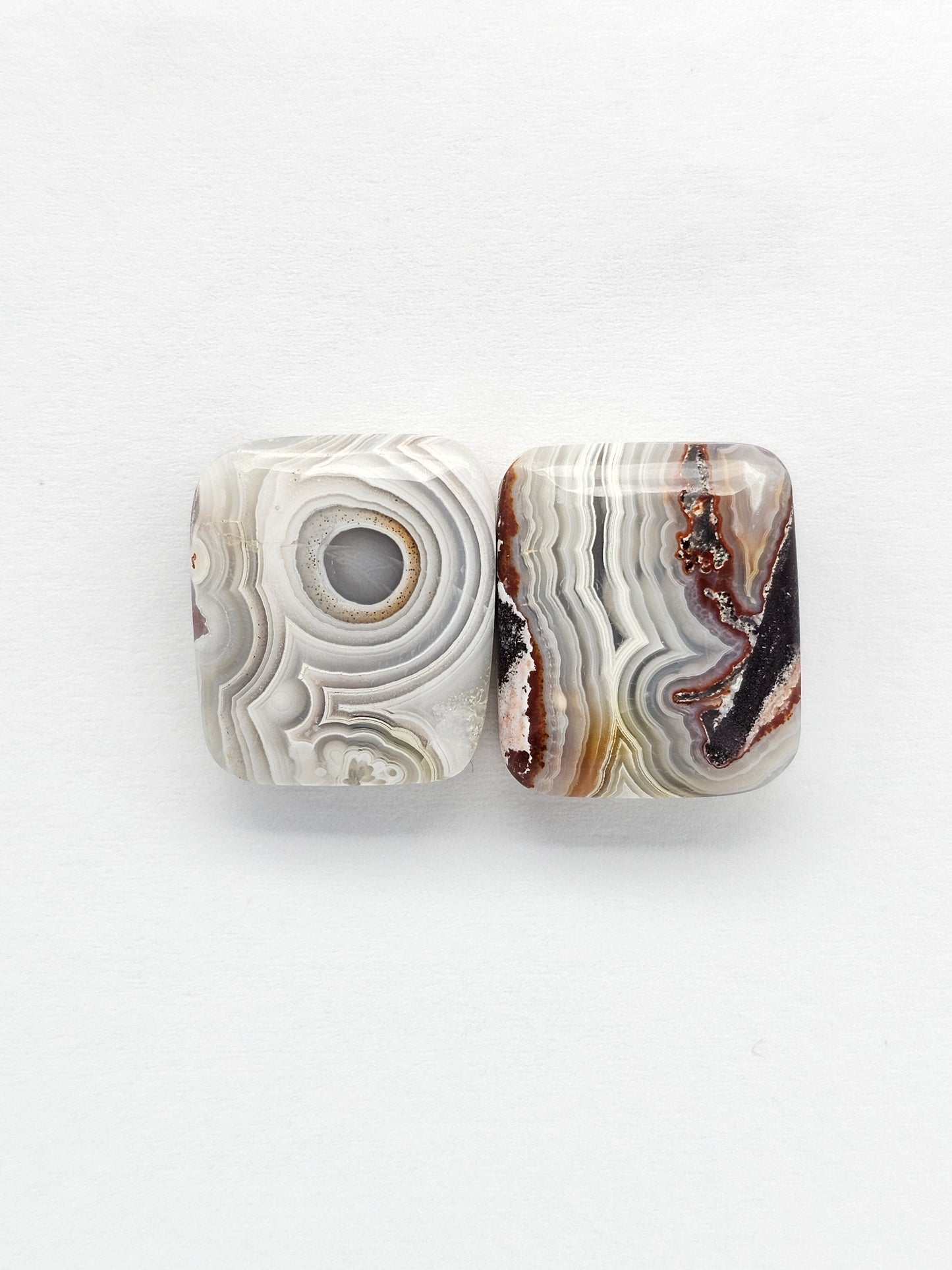 Mexican Crazy Lace Agate Pair Cabochons
