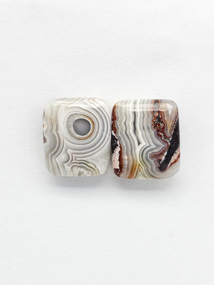 Mexican Crazy Lace Agate Pair Cabochons