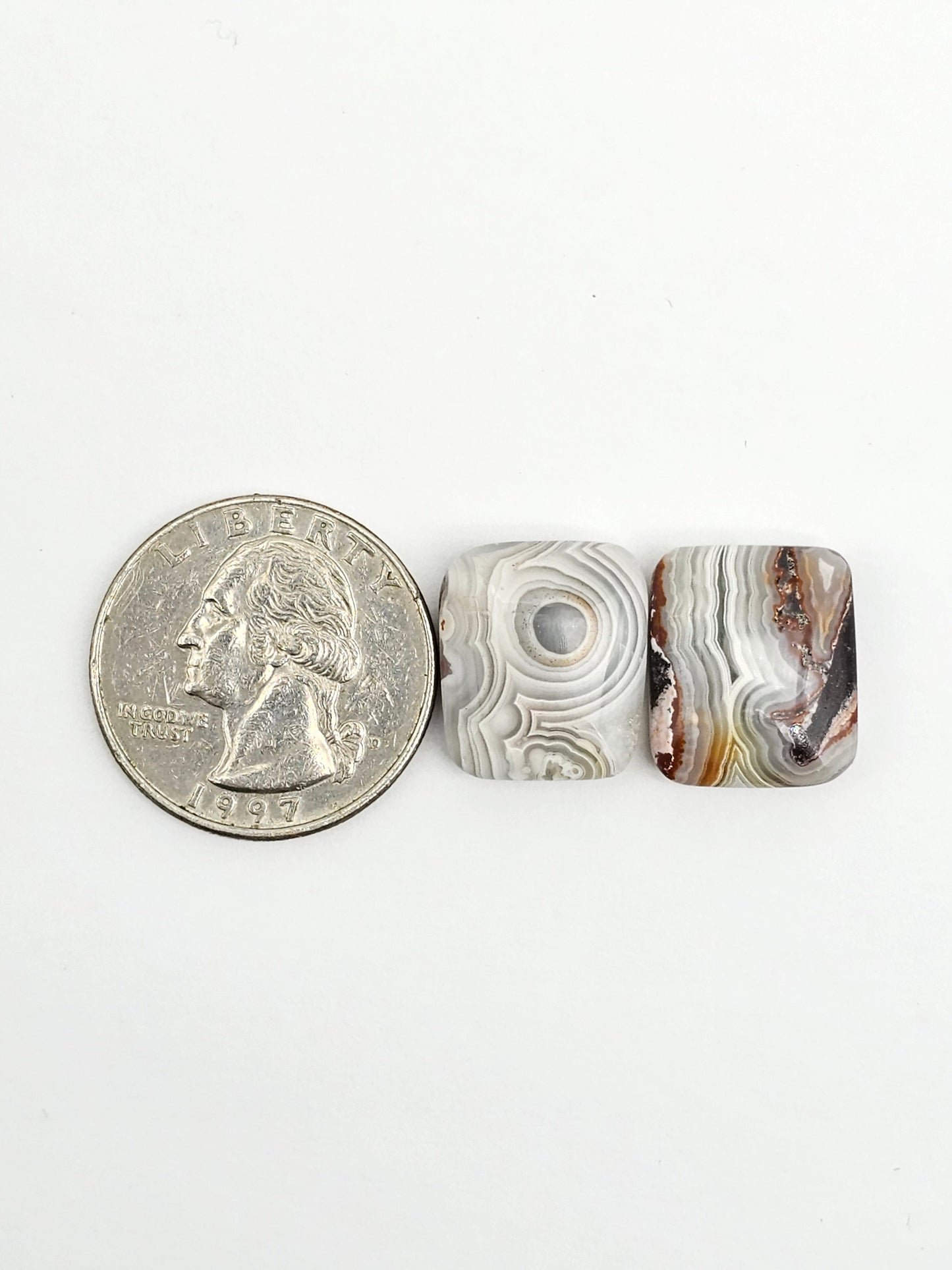 Mexican Crazy Lace Agate Pair Cabochons