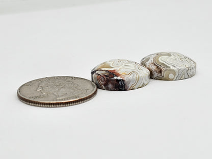 Mexican Crazy Lace Agate Pair Cabochons