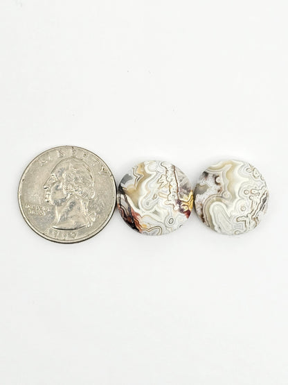 Mexican Crazy Lace Agate Pair Cabochons