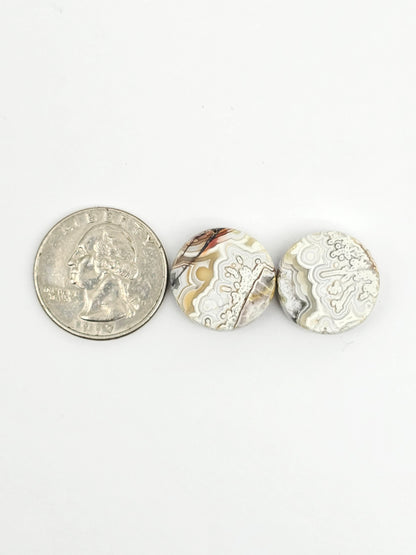Mexican Crazy Lace Agate Pair Cabochons