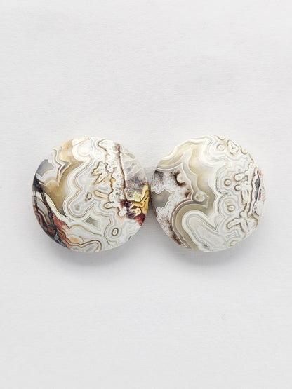 Mexican Crazy Lace Agate Pair Cabochons