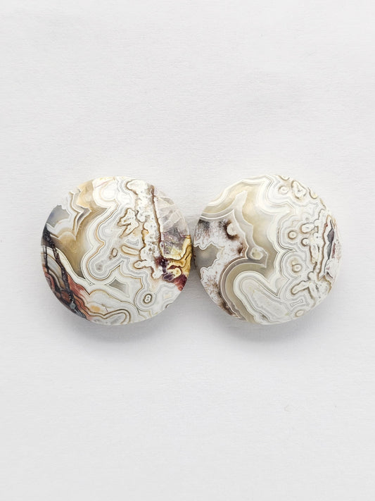 Mexican Crazy Lace Agate Pair Cabochons