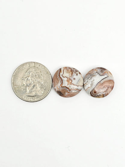 Mexican Crazy Lace Agate Pair Cabochons