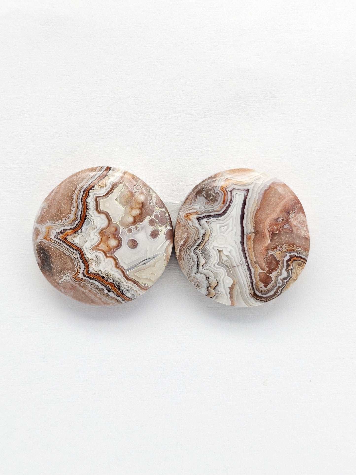Mexican Crazy Lace Agate Pair Cabochons