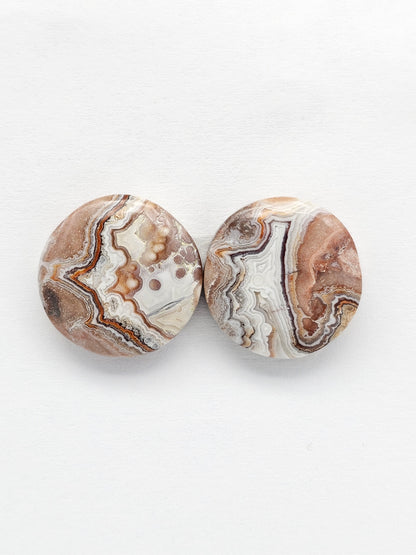 Mexican Crazy Lace Agate Pair Cabochons