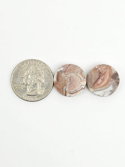 Mexican Crazy Lace Agate Pair Cabochons
