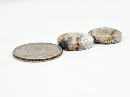 Mexican Crazy Lace Agate Pair Cabochons