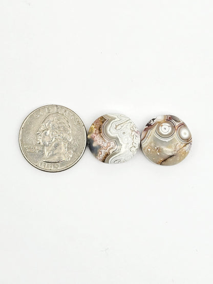 Mexican Crazy Lace Agate Pair Cabochons