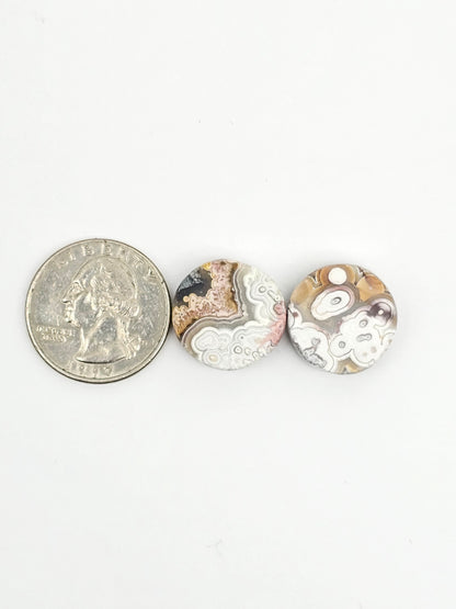 Mexican Crazy Lace Agate Pair Cabochons
