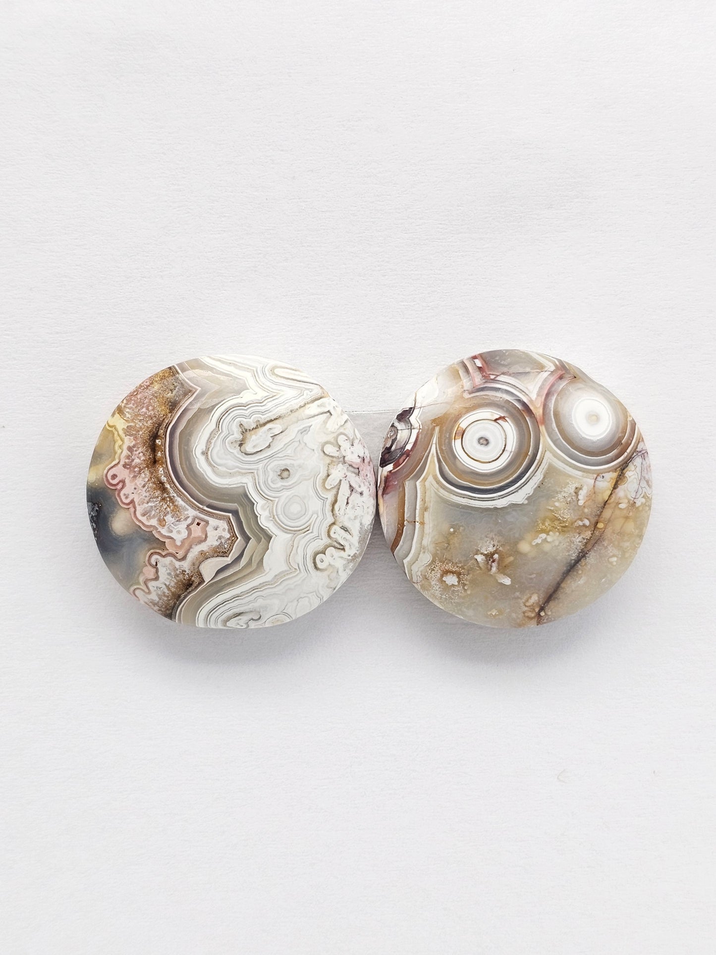 Mexican Crazy Lace Agate Pair Cabochons