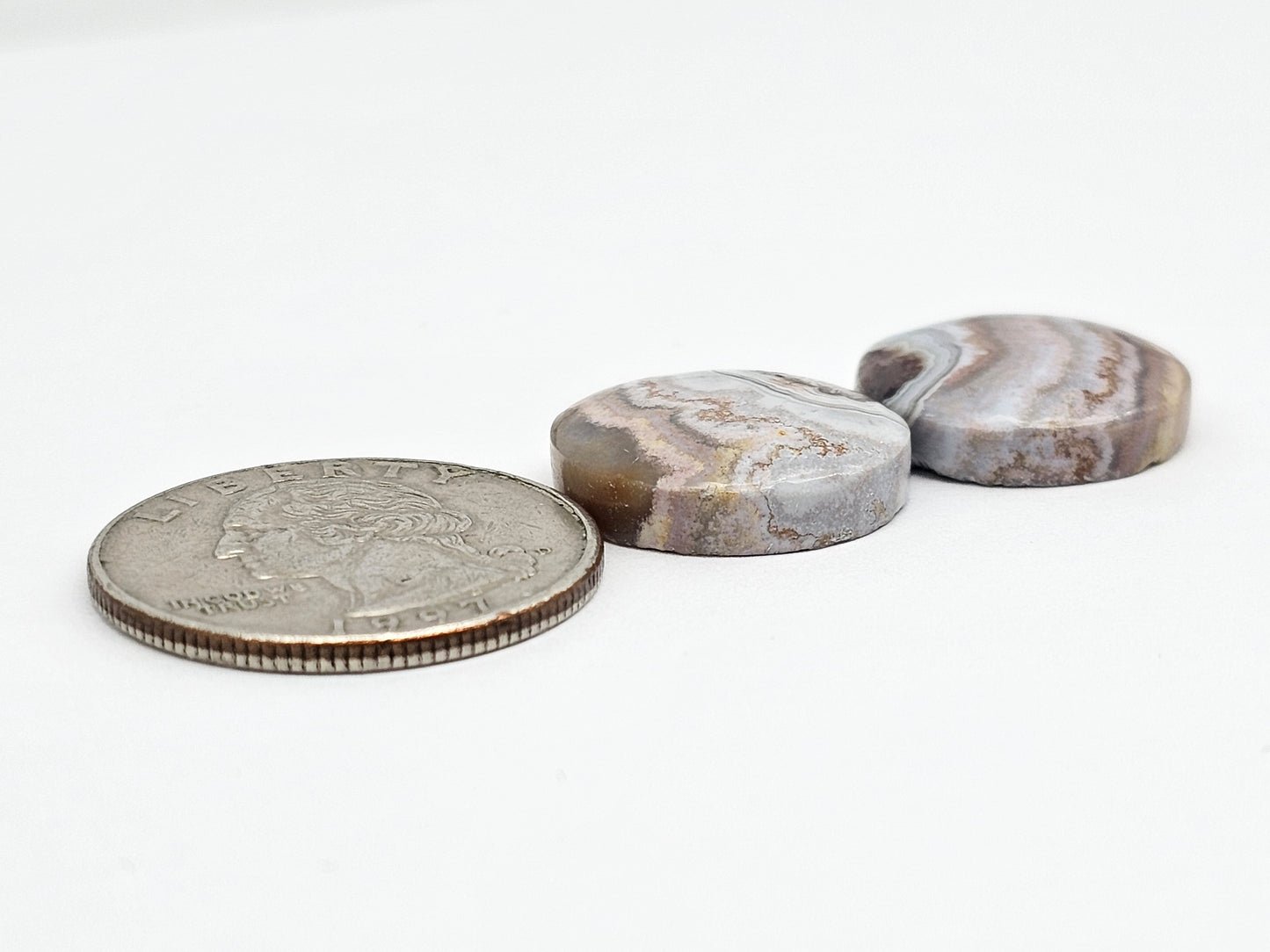 Mexican Crazy Lace Agate Pair Cabochons