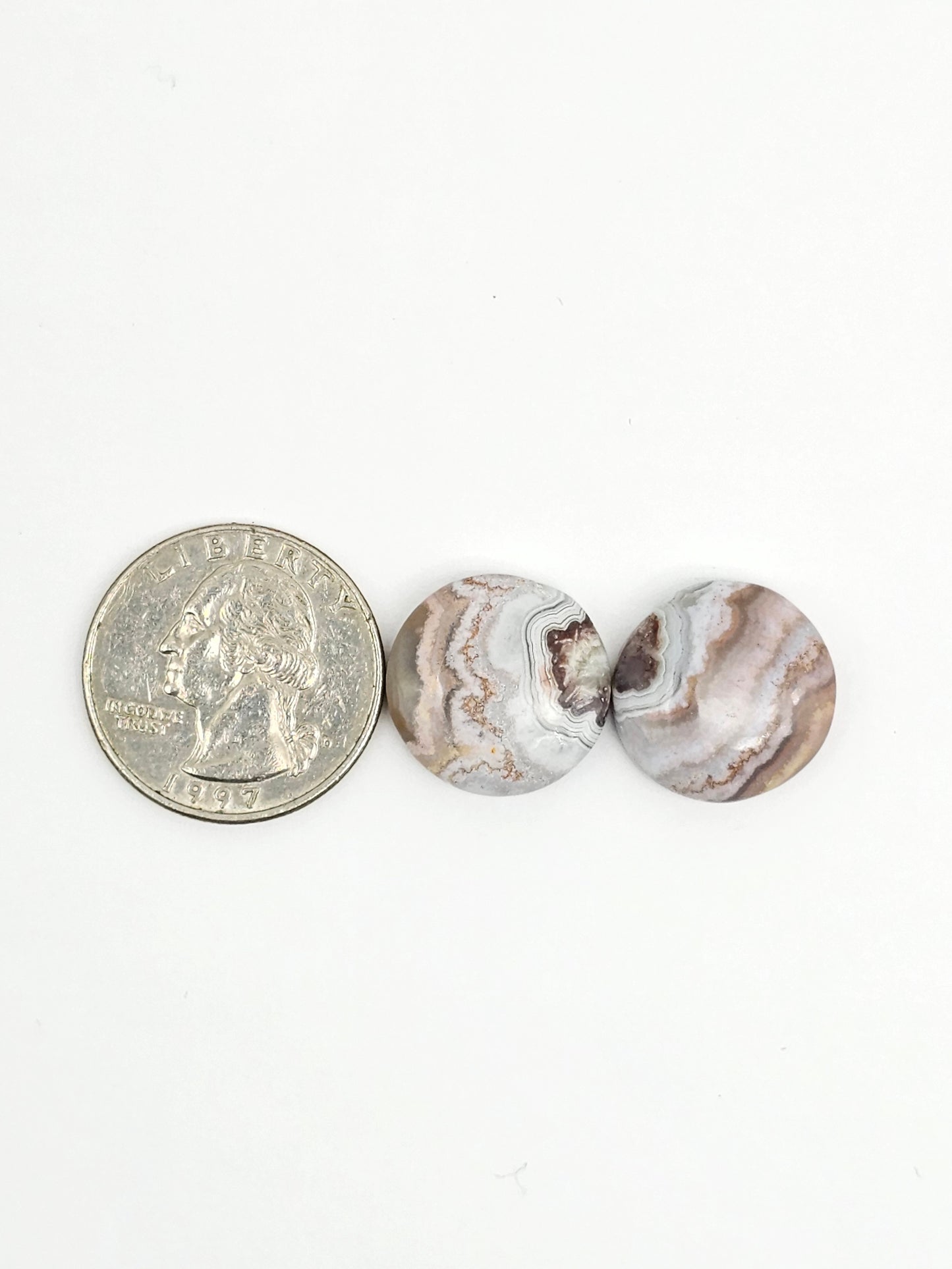 Mexican Crazy Lace Agate Pair Cabochons
