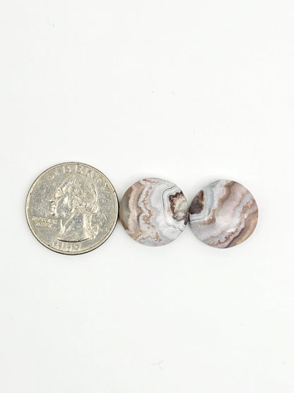Mexican Crazy Lace Agate Pair Cabochons