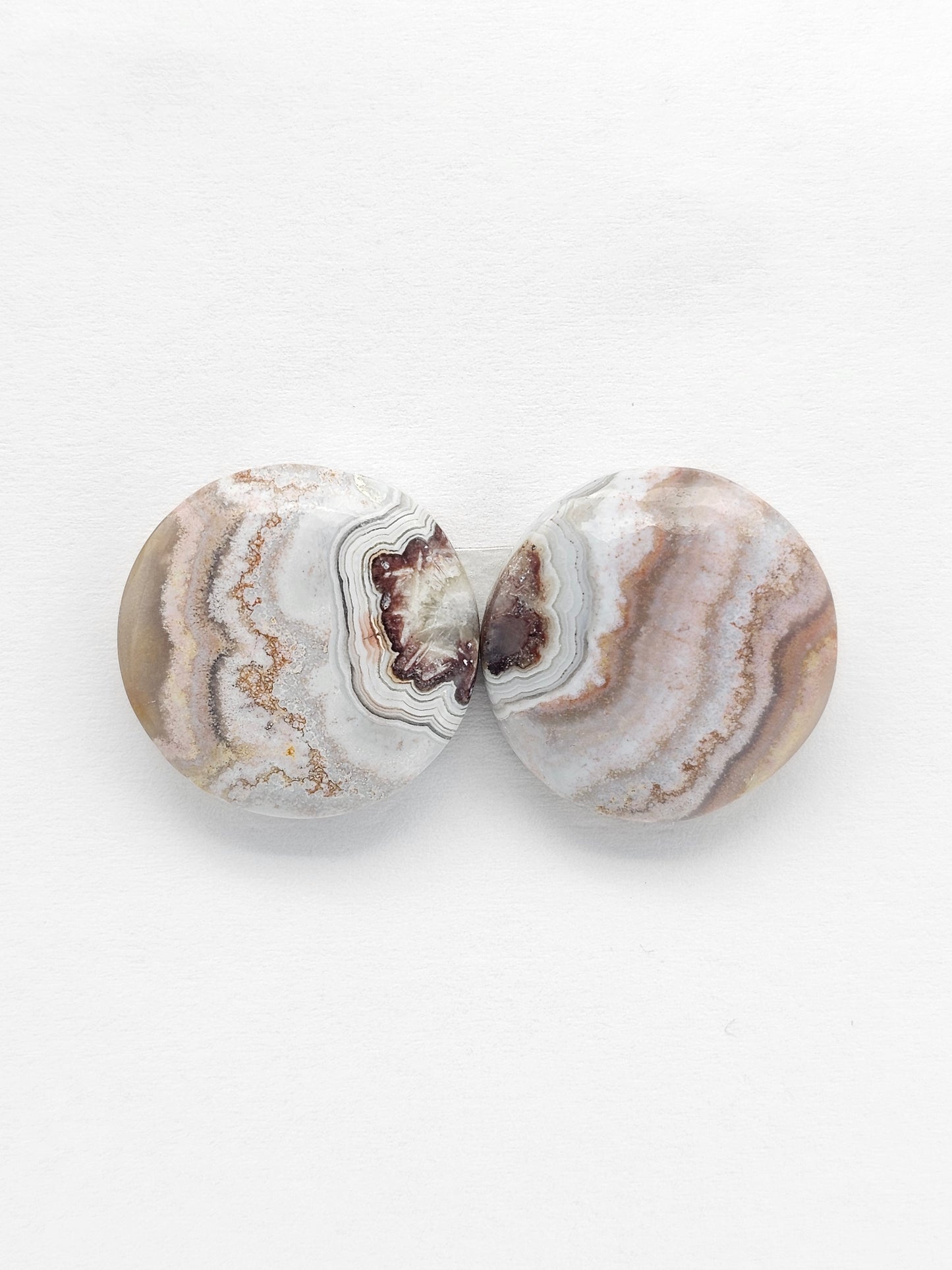 Mexican Crazy Lace Agate Pair Cabochons