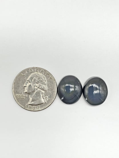 Rainbow obsidian Cabochon Pair | Natural Mexican Obsidian for Silversmiths