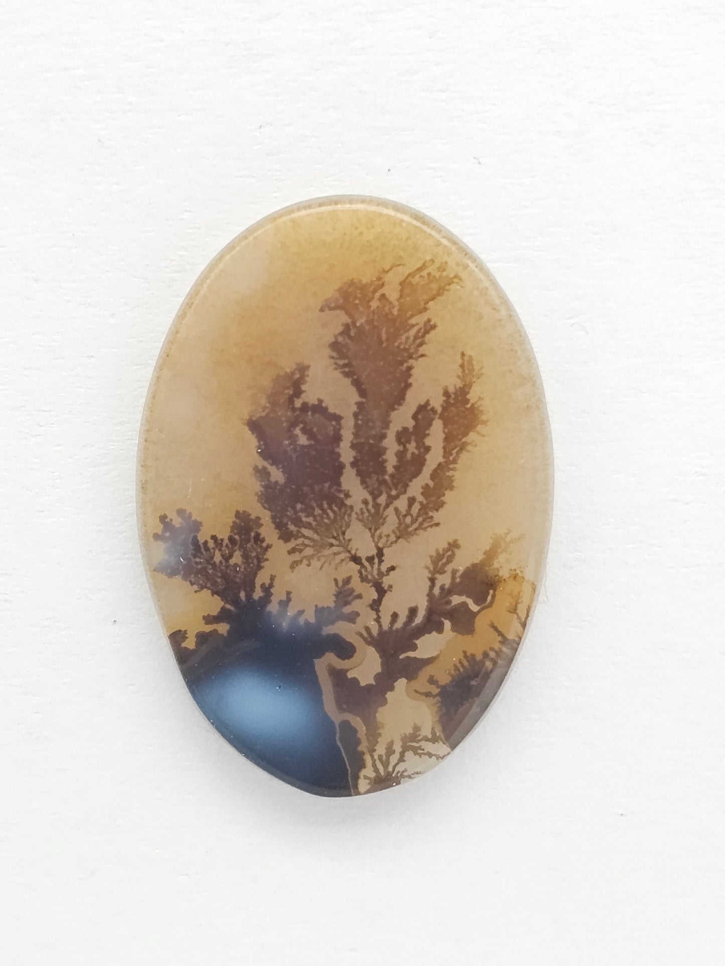 Scenic Dendritic Agate Cabochon – Natural Landscape Stone
