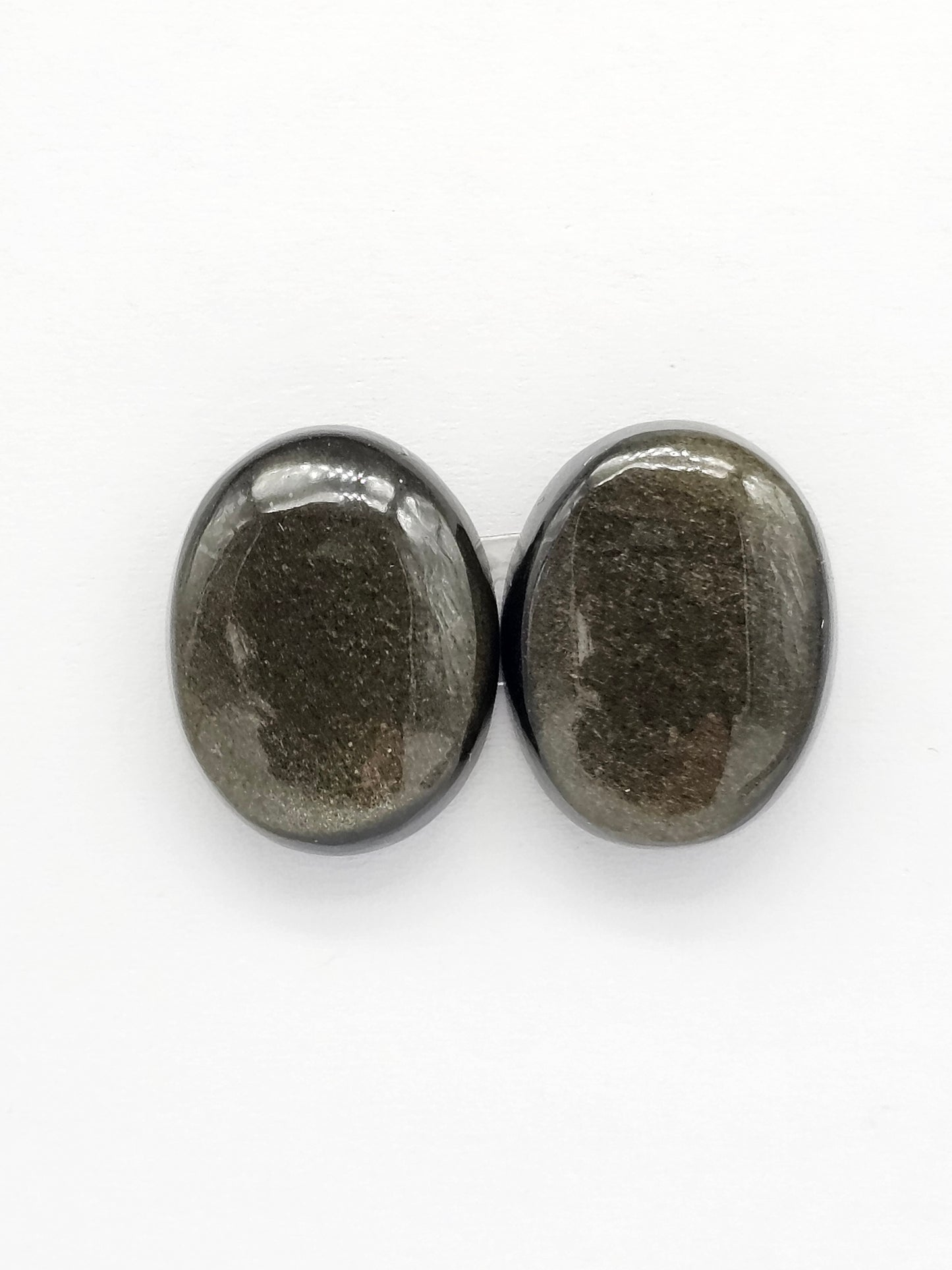 Golden obsidian Cabochon Pair | Natural Mexican Obsidian for Silversmiths