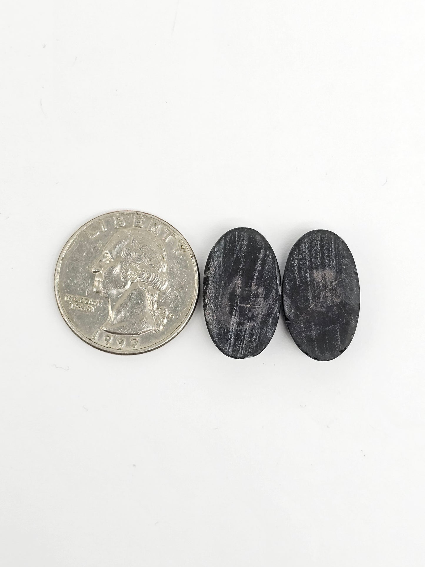Velvet obsidian Cabochon Pair | Natural Mexican Obsidian for Silversmiths
