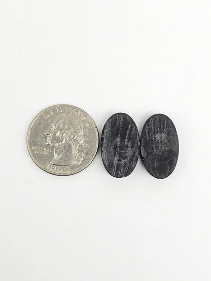 Velvet obsidian Cabochon Pair | Natural Mexican Obsidian for Silversmiths