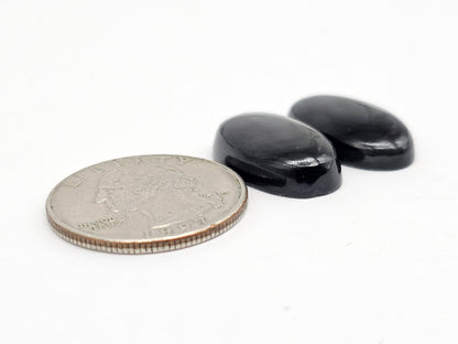 Velvet obsidian Cabochon Pair | Natural Mexican Obsidian for Silversmiths