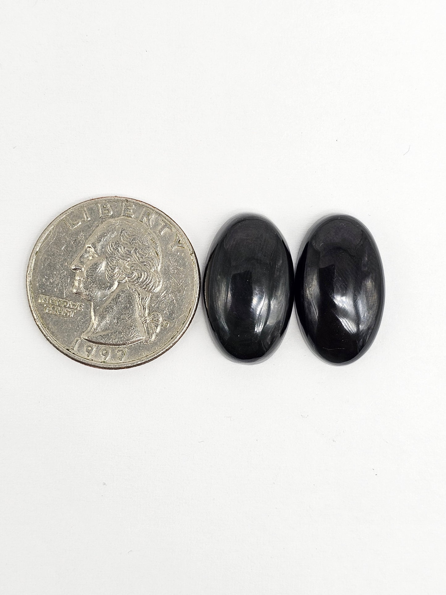 Velvet obsidian Cabochon Pair | Natural Mexican Obsidian for Silversmiths