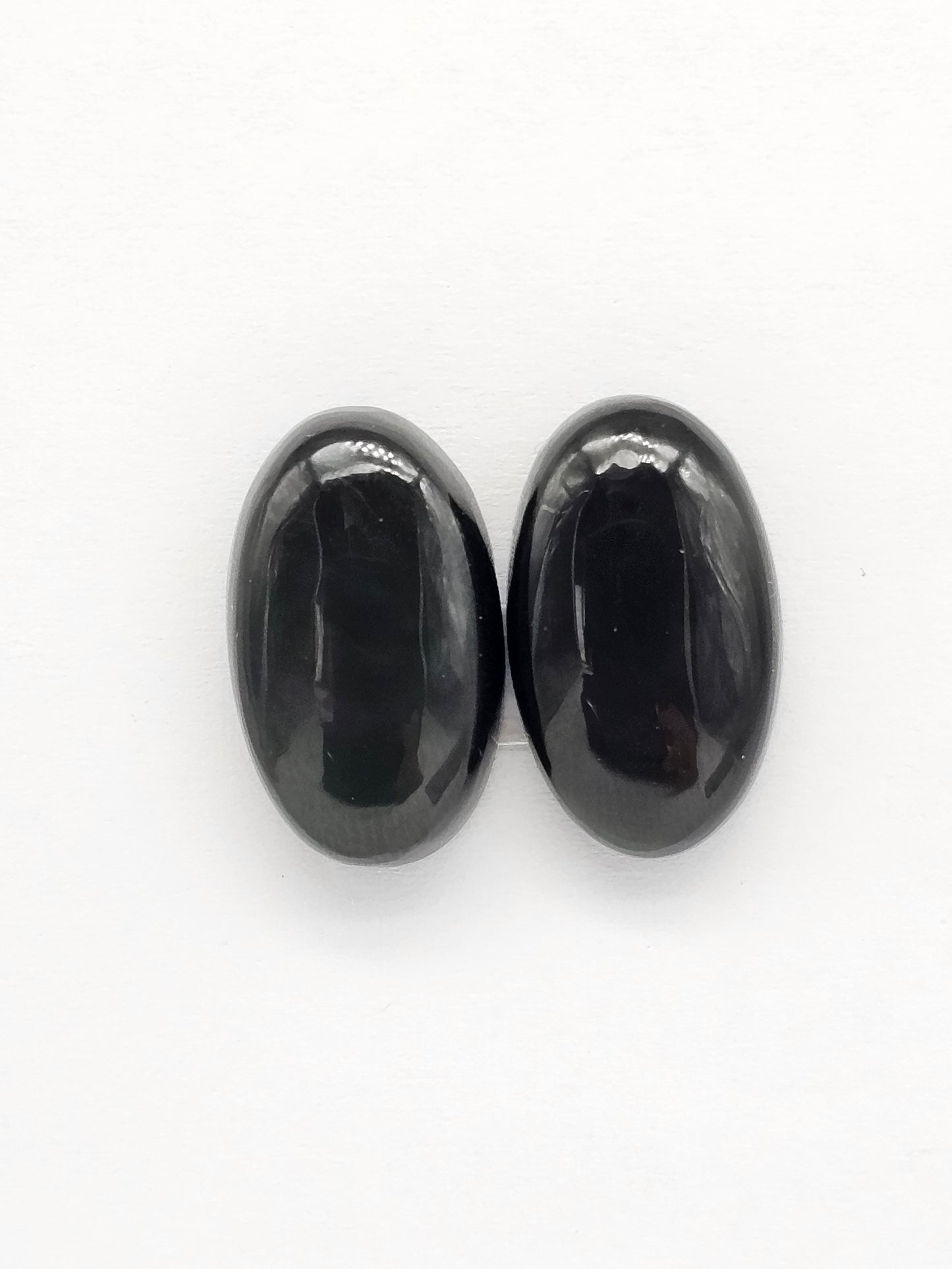 Velvet obsidian Cabochon Pair | Natural Mexican Obsidian for Silversmiths